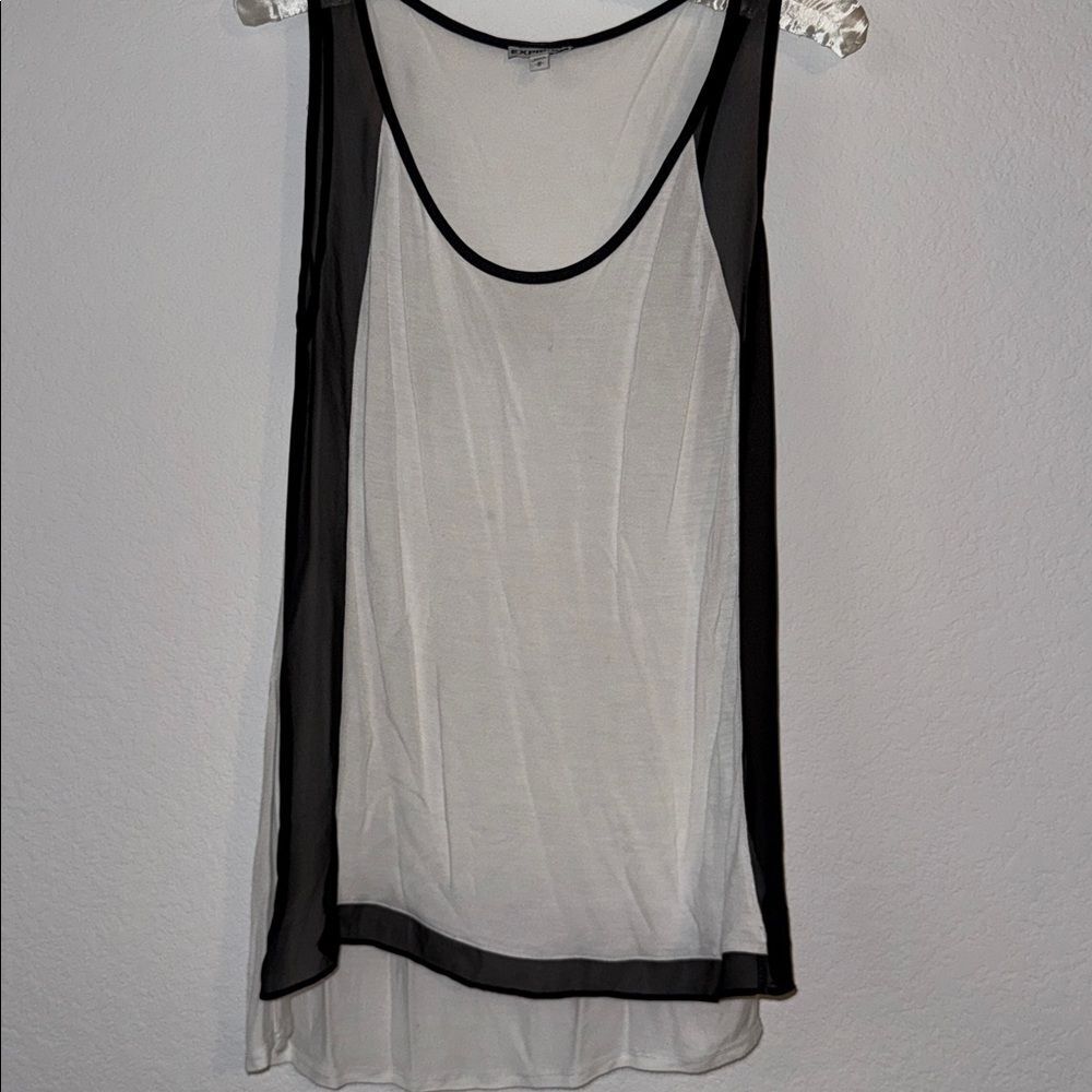 Express Black and White Sheer Tank